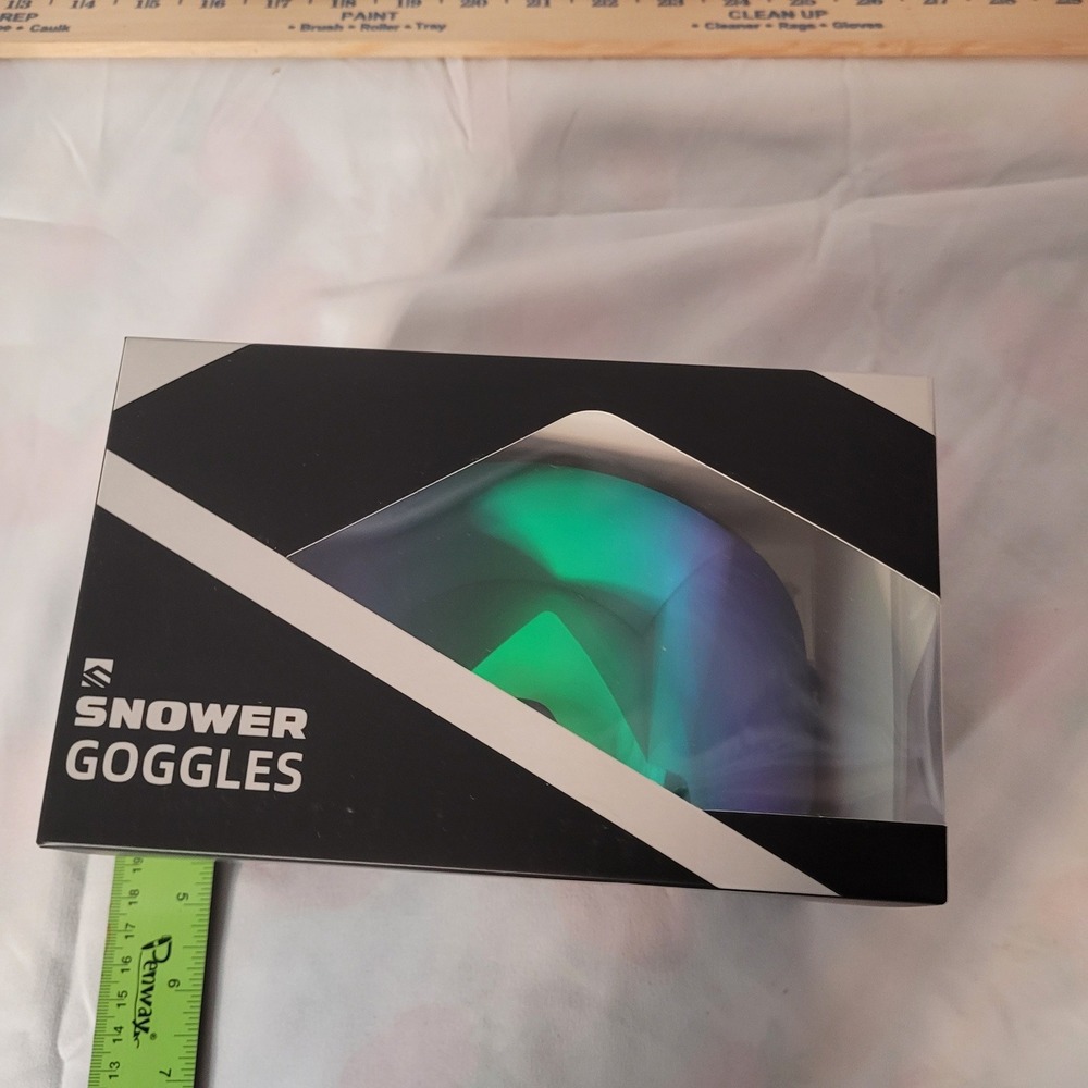 SNOWER A2-Vit Magnetic Ski Goggles‎ Black Frame REVO Green Lens 18% VLT NEW